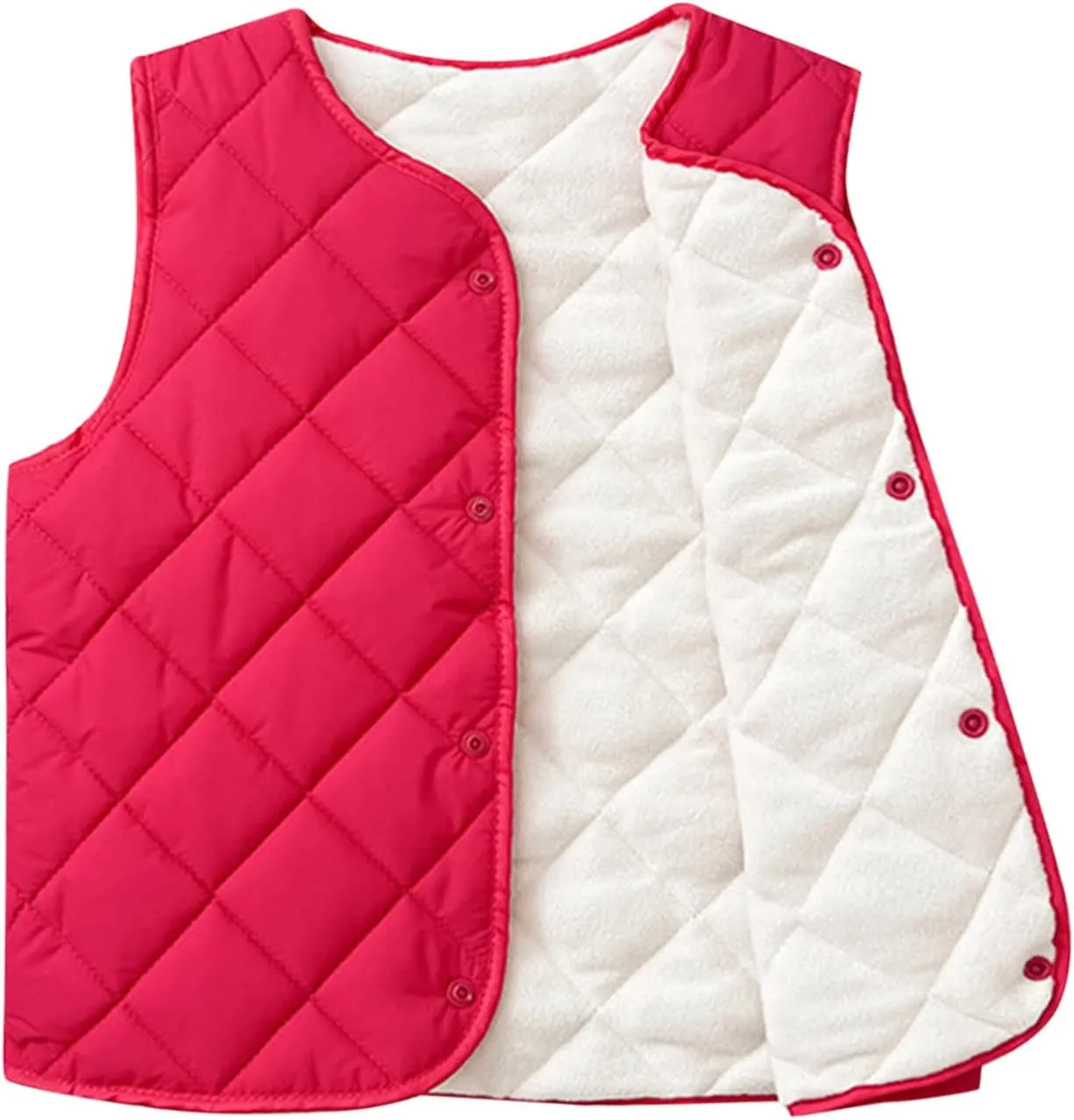 Boys Girls Quilted Puffer Vest Fleece Lined Sleeveless Lightweight Padded Down Coat Kids Toddler Winter Coat Waistcoat