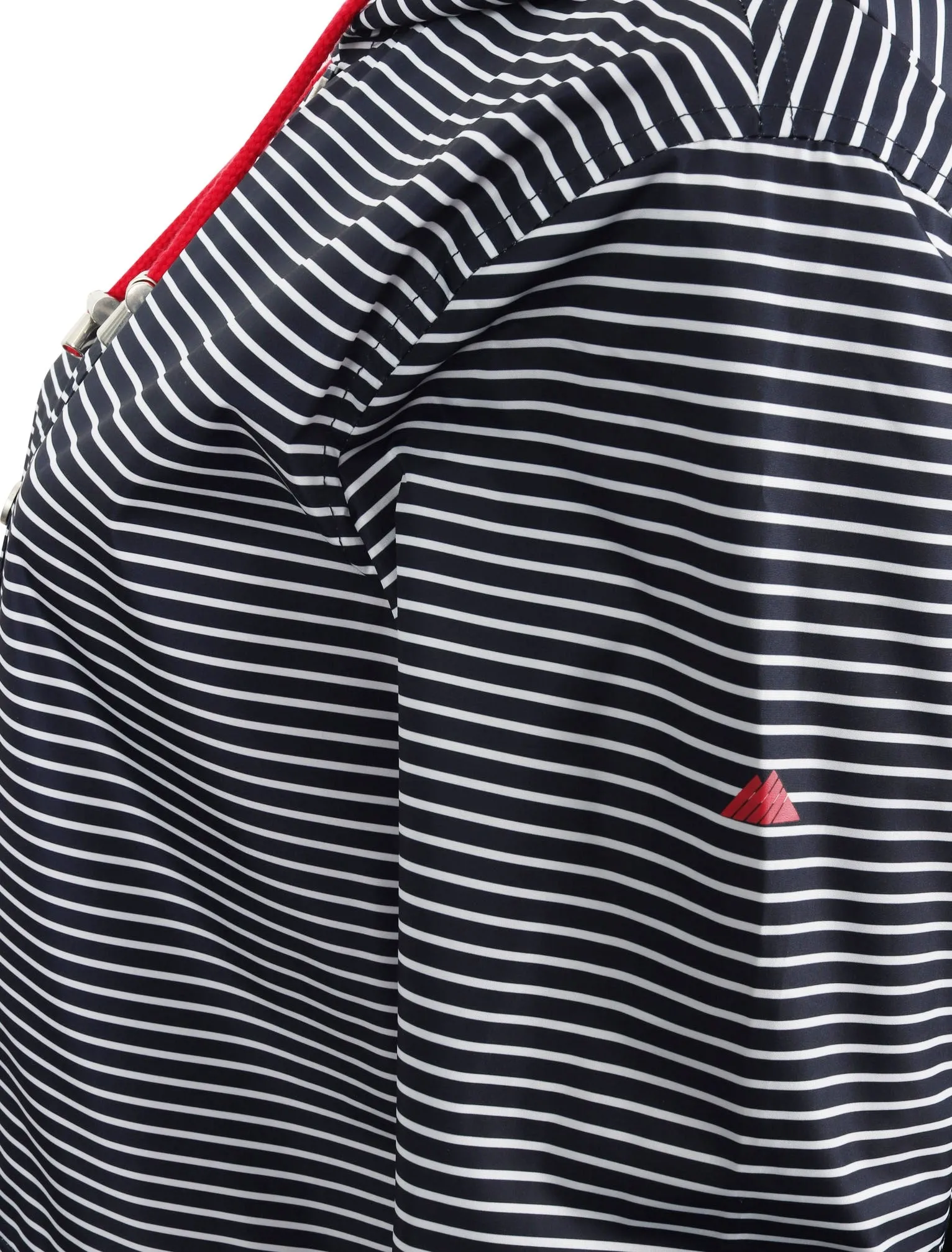Callalily Striped Shower Resistant Hooded Rain Coat in Navy / White - Northern Expo
