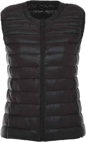CHARTOU Women's Winter Ultralight Collarless Outdoor Puffer Down Short Vest Waistcoat