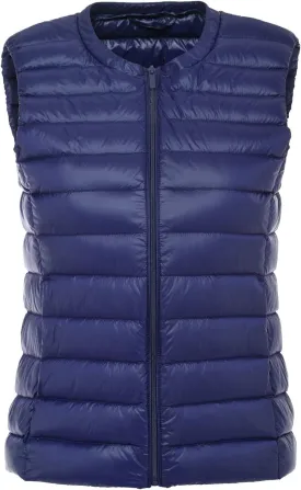 CHARTOU Women's Winter Ultralight Collarless Outdoor Puffer Down Short Vest Waistcoat