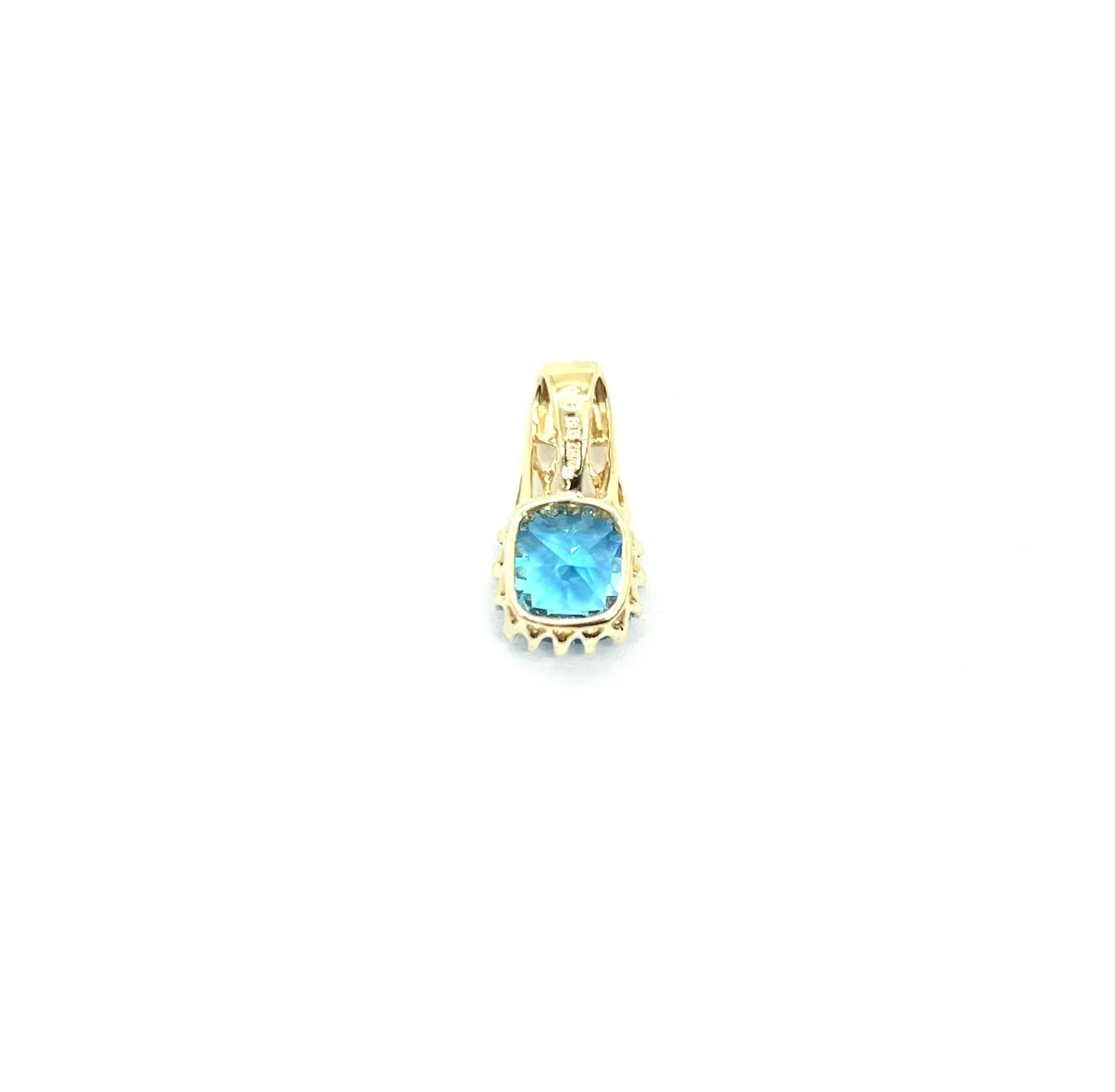Cushion Cut Blue Topaz Pendant