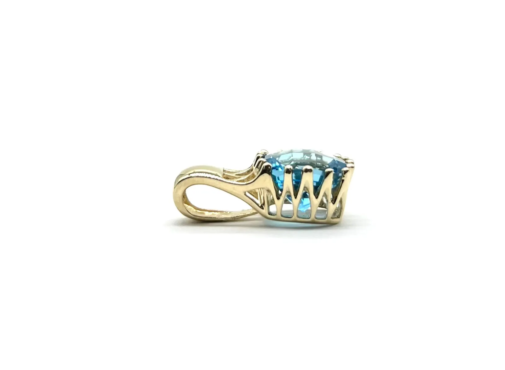 Cushion Cut Blue Topaz Pendant
