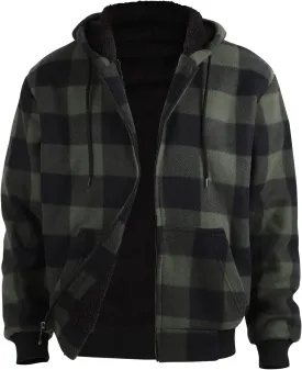 Gary Com Heavyweight Sherpa Hoodies for Men, Thick Fleece Lined Full Zip Up Winter Warm Sweatshirts Work Jackets