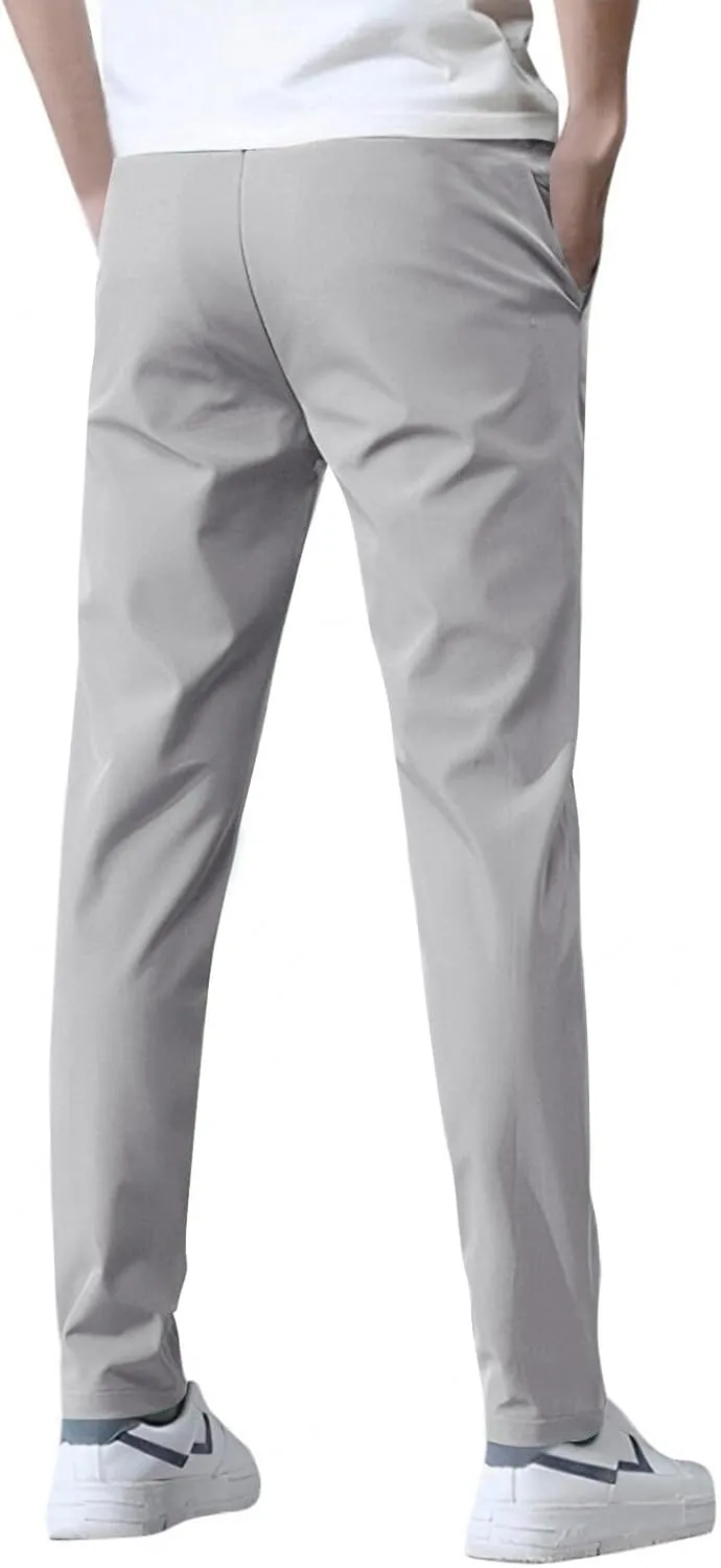 Glide Pants Men Lightweight Pull On Stretch Active Pants Palcomfy Quick Dry Water Resistant Hiking Pant with Pockets