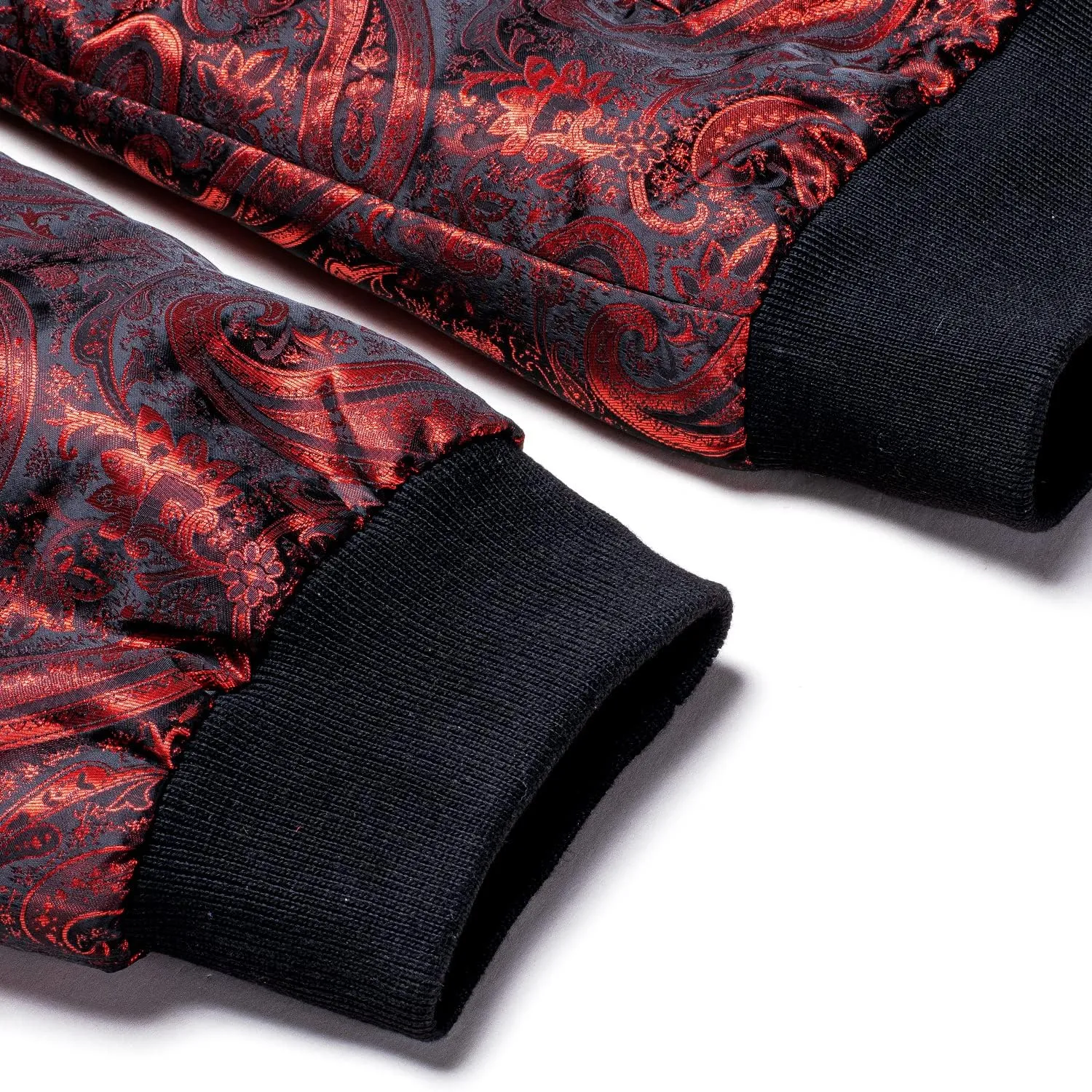 Hi-Tie Paisley Jackets for Men Lightweight Windbreaker Jacket Zipper Coat with Pockets