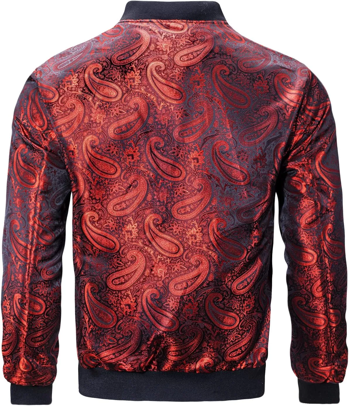 Hi-Tie Paisley Jackets for Men Lightweight Windbreaker Jacket Zipper Coat with Pockets