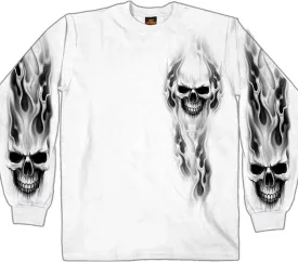 Hot Leathers Men's Ghost Skull Long Sleeve Shirt