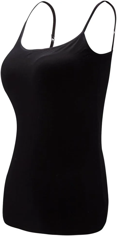 Ibeauti Womens Camisoles Tops with Built in Padded Bra Basic Breathable Tank Top