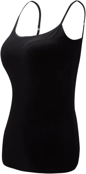 Ibeauti Womens Camisoles Tops with Built in Padded Bra Basic Breathable Tank Top