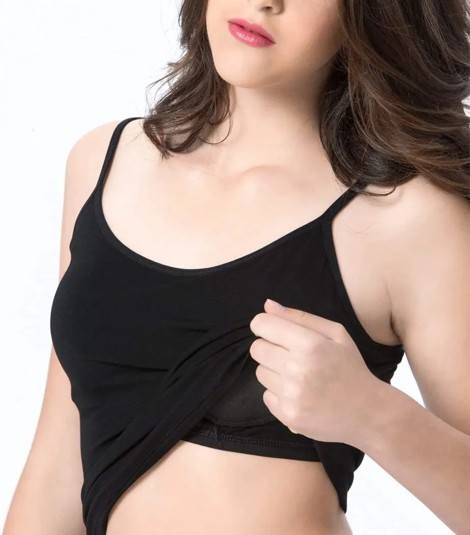 Ibeauti Womens Camisoles Tops with Built in Padded Bra Basic Breathable Tank Top