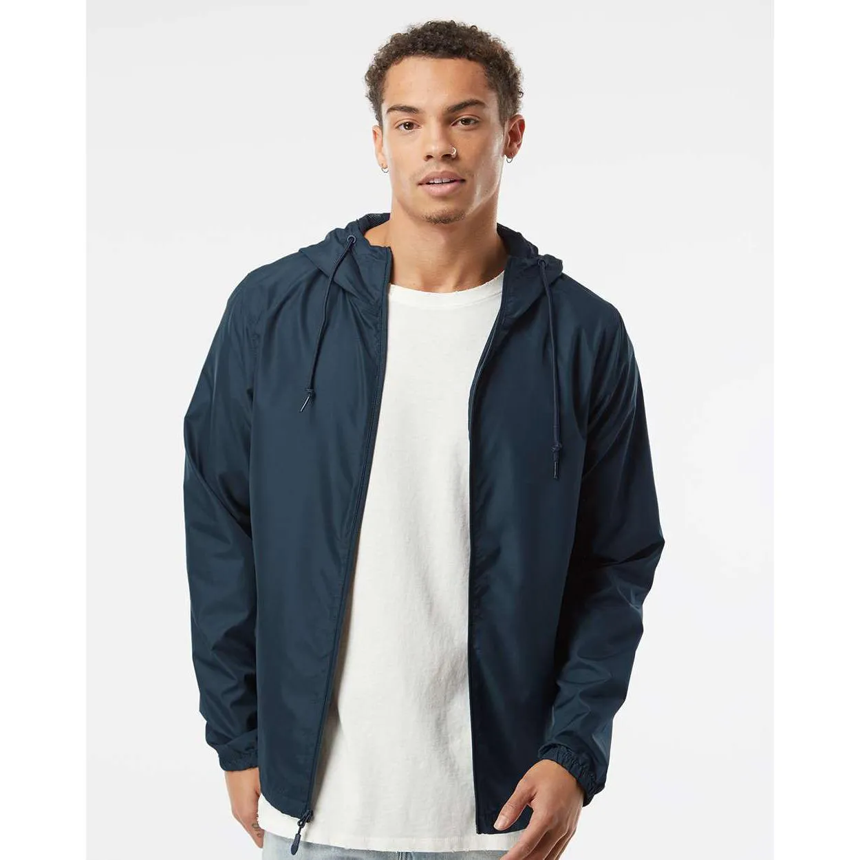 Independent Trading Co. Unisex Lightweight Windbreaker Full-Zip Jacket Classic Navy