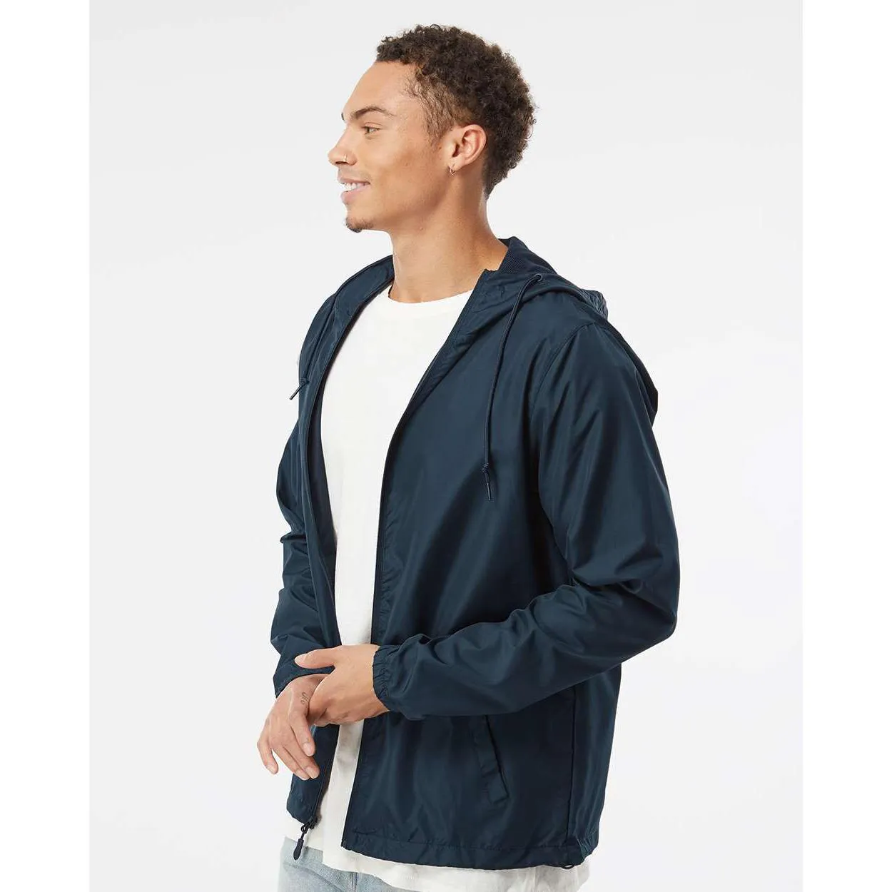 Independent Trading Co. Unisex Lightweight Windbreaker Full-Zip Jacket Classic Navy