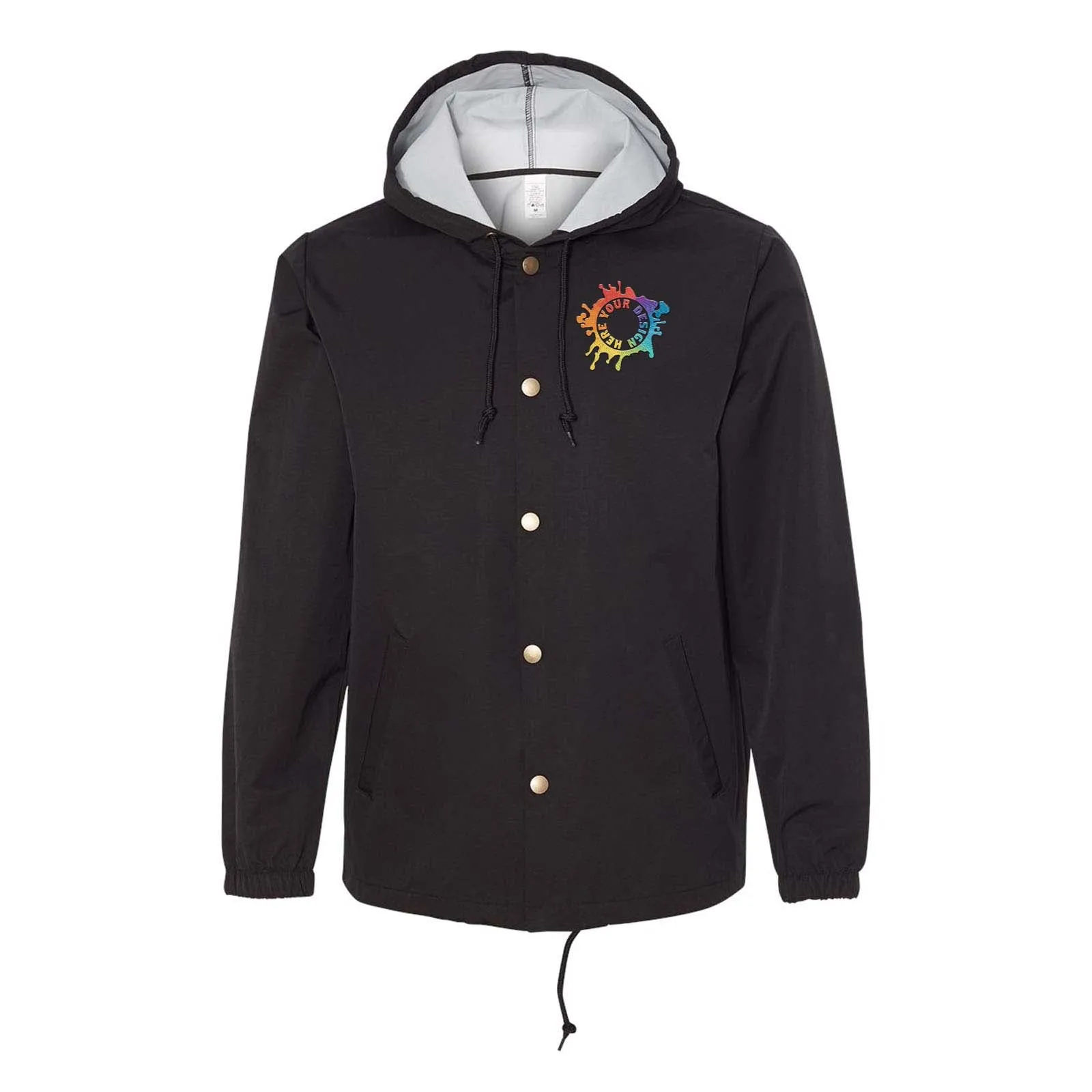 Independent Trading Co. - Water-Resistant Hooded Windbreaker Embroidery