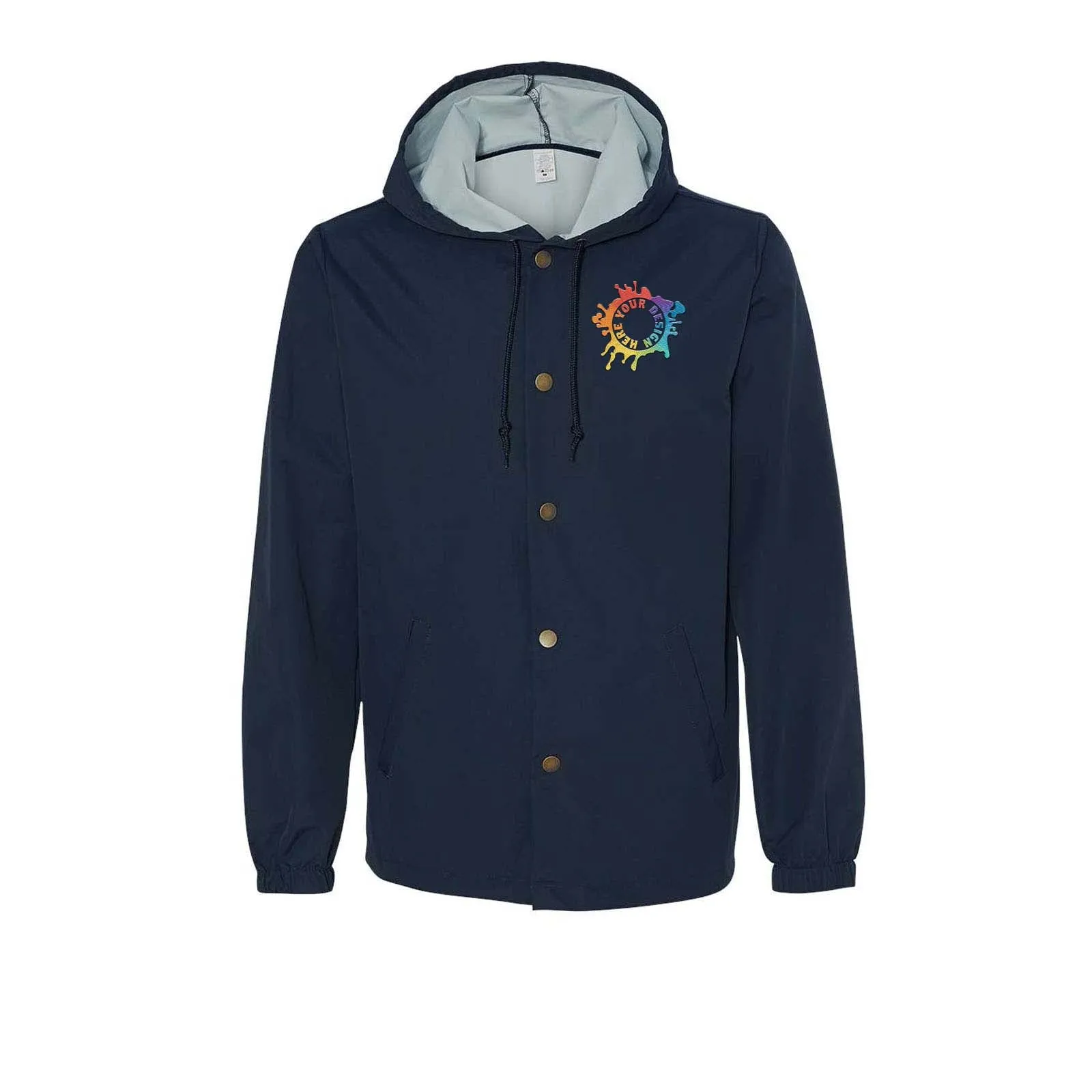 Independent Trading Co. - Water-Resistant Hooded Windbreaker Embroidery