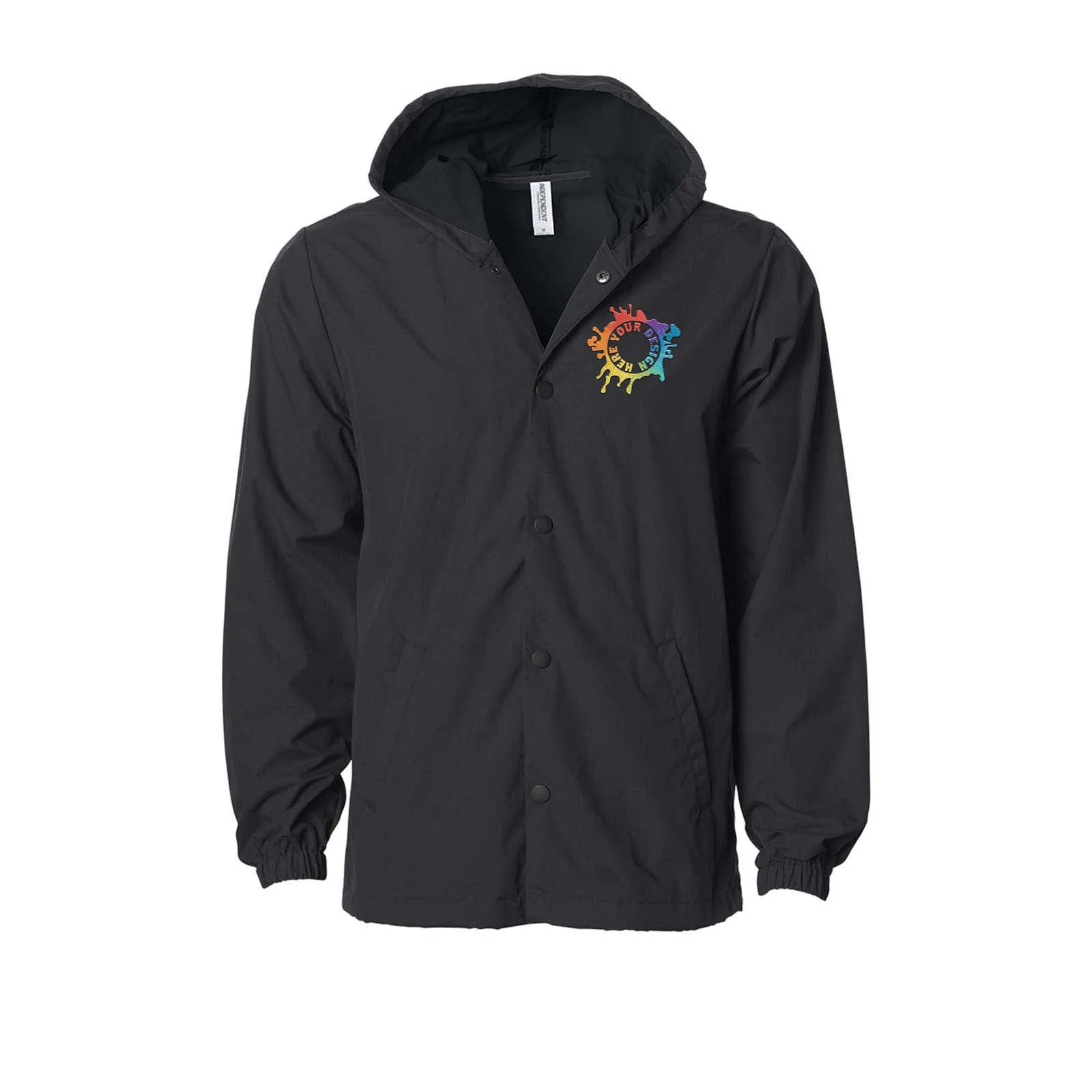 Independent Trading Co. - Water-Resistant Hooded Windbreaker Embroidery