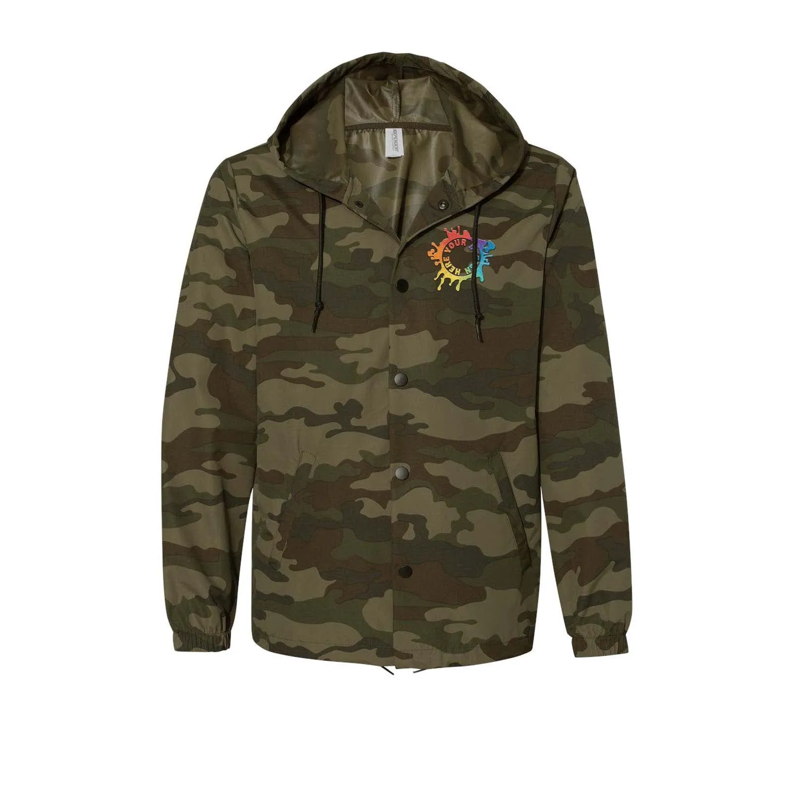 Independent Trading Co. - Water-Resistant Hooded Windbreaker Embroidery