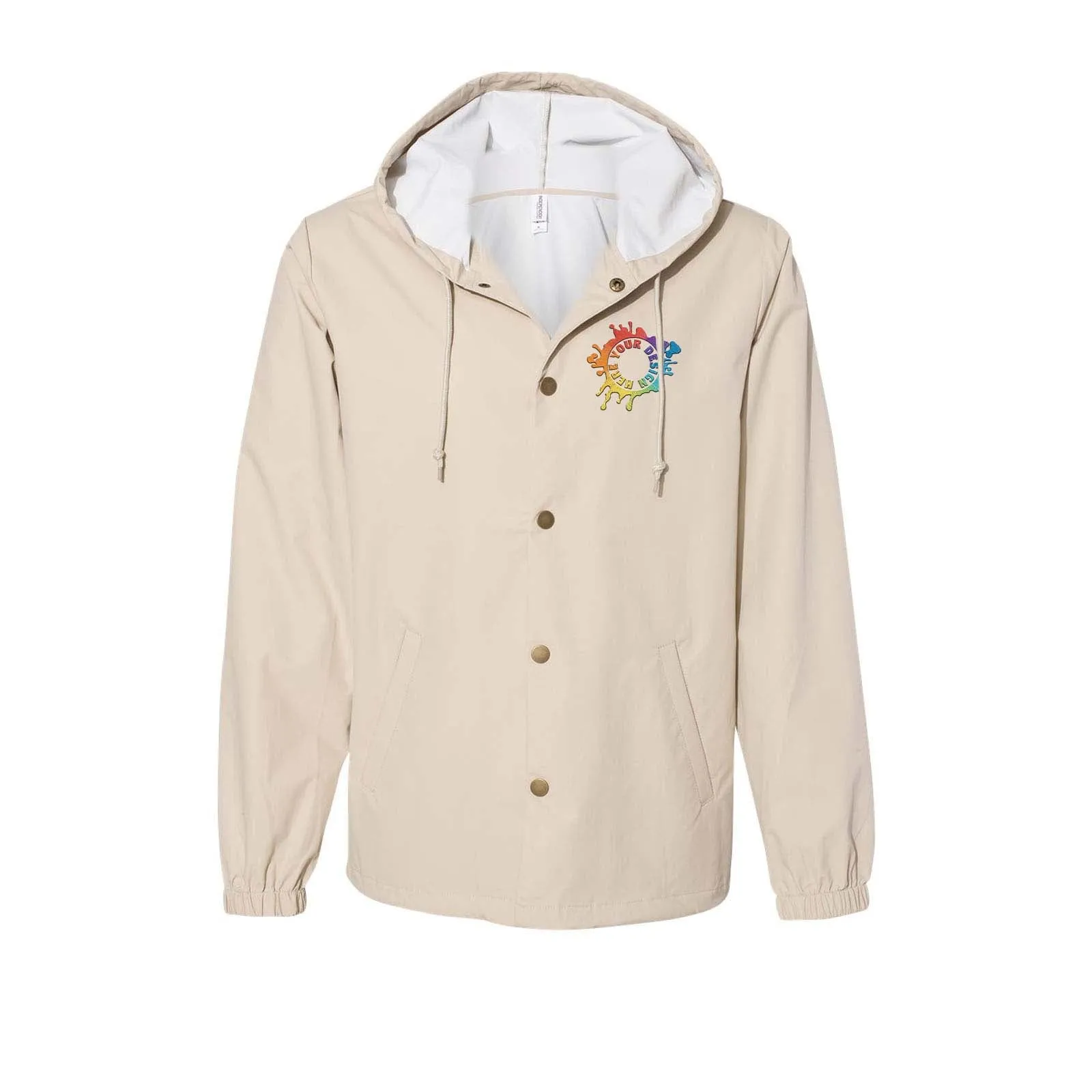 Independent Trading Co. - Water-Resistant Hooded Windbreaker Embroidery