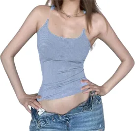 Invisible Strap Tank Tops Y2k Aesthetic Sexy Tank Tops for Women Thin Strap Tank Tops