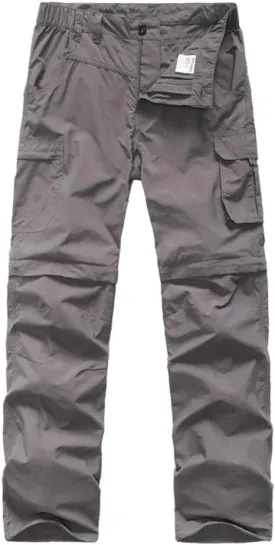 Kids' Cargo Pants, Boy's Casual Outdoor Quick Dry Waterproof Hiking Climbing Convertible Trousers