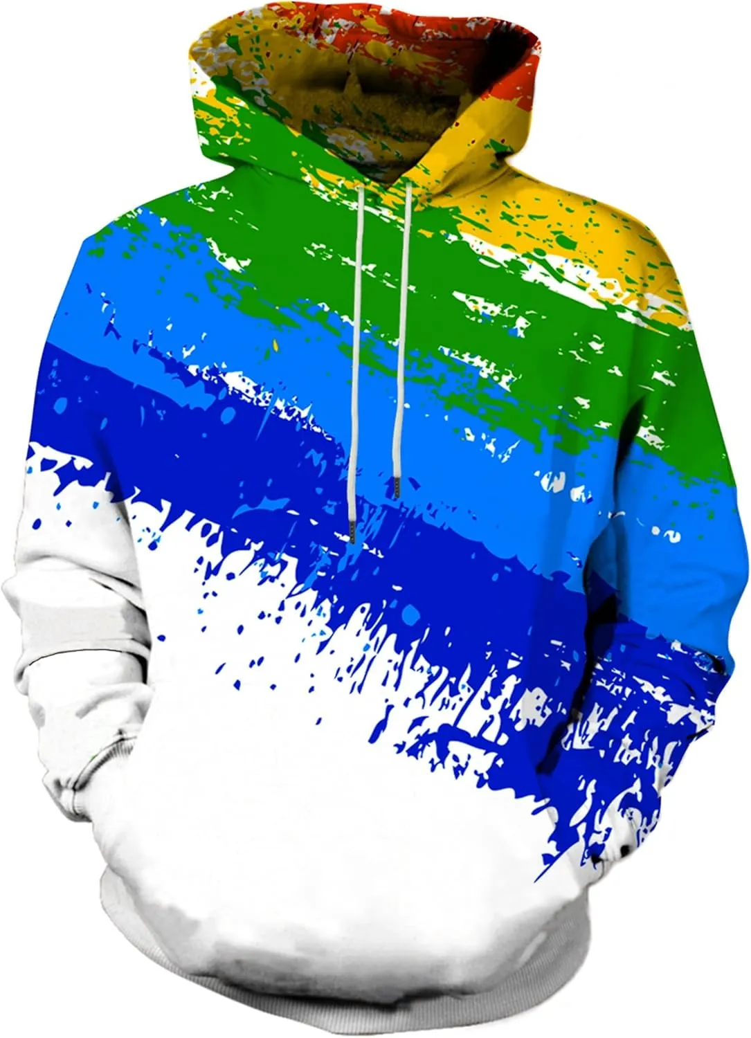 Linnhoy Unisex 3D Printed Hooded Sweatshirt Casual Pullover Hoodie with Big Pockets