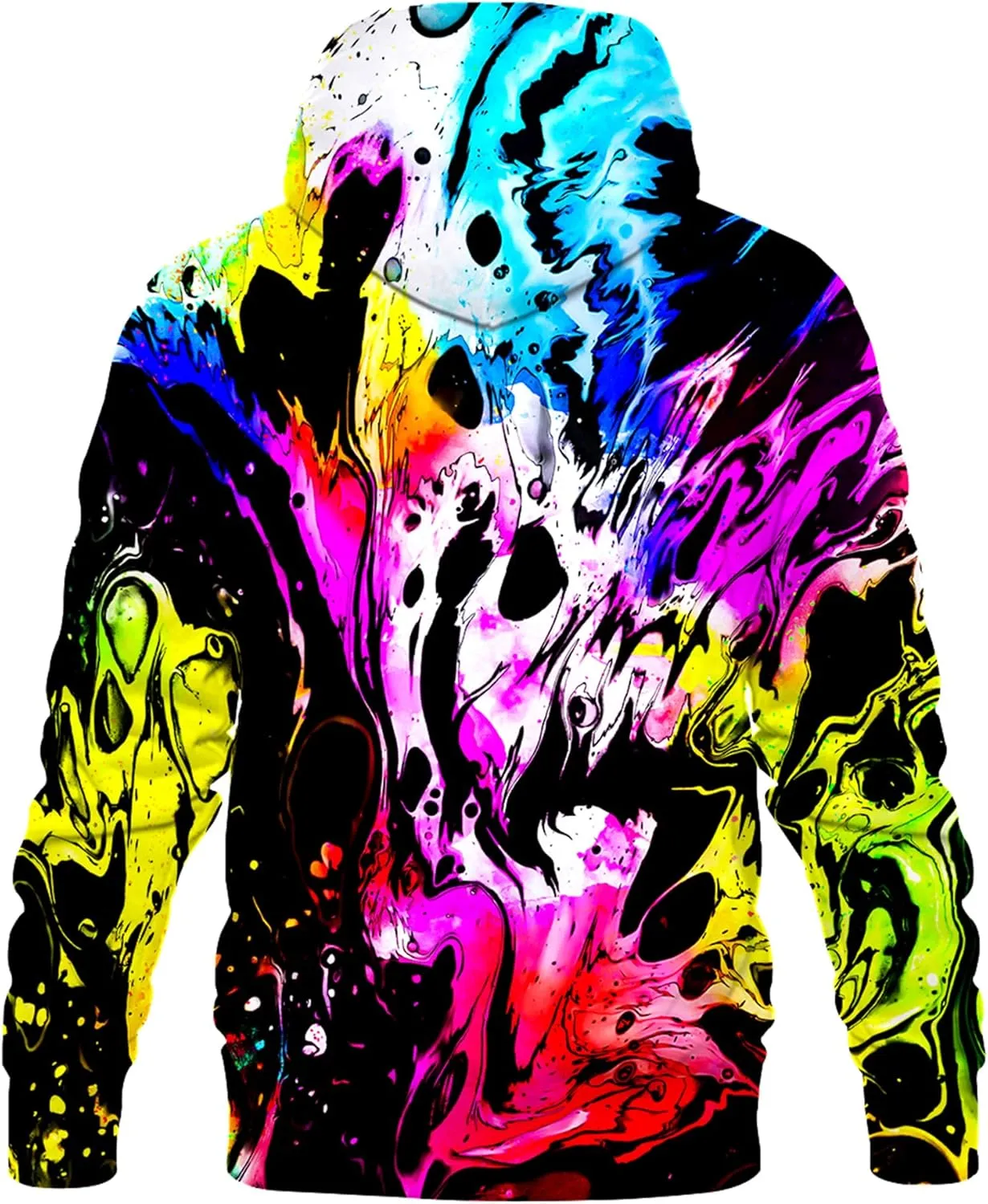 Linnhoy Unisex 3D Printed Hooded Sweatshirt Casual Pullover Hoodie with Big Pockets