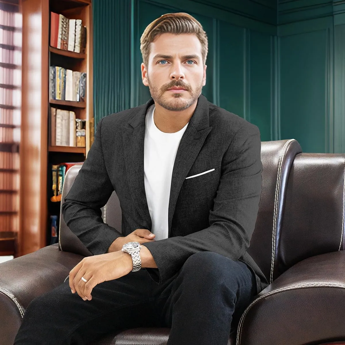 Men's Causal Suit Blazer Slim Fit Sport Jackets for Men Two Button Business Wedding Party Banquet