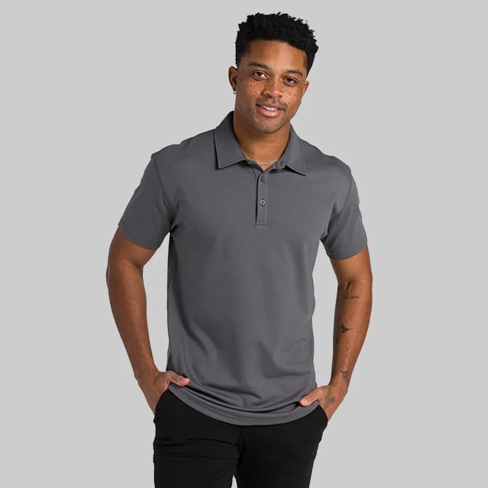 Men's Drop-Cut Polo  Collared Casual Shirt for Men  Soft Polyester, Cotton, and Spandex Blend  Wrinkle Resistant