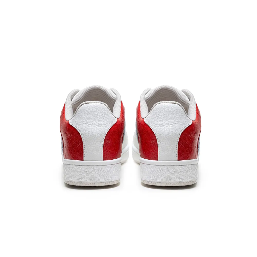 Men's Icon OG White Blue Red Logo Leather Sneakers 01943-051