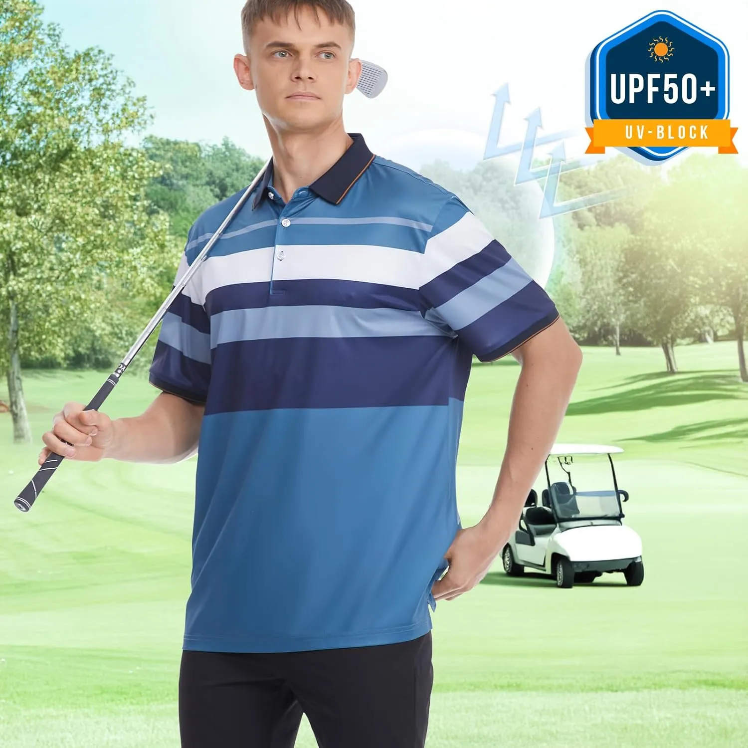 Mens Polo Shirts Short Sleeve Golf Shirt Moisture Wicking Dry Fit Casual Stylish Polo Shirt for Men