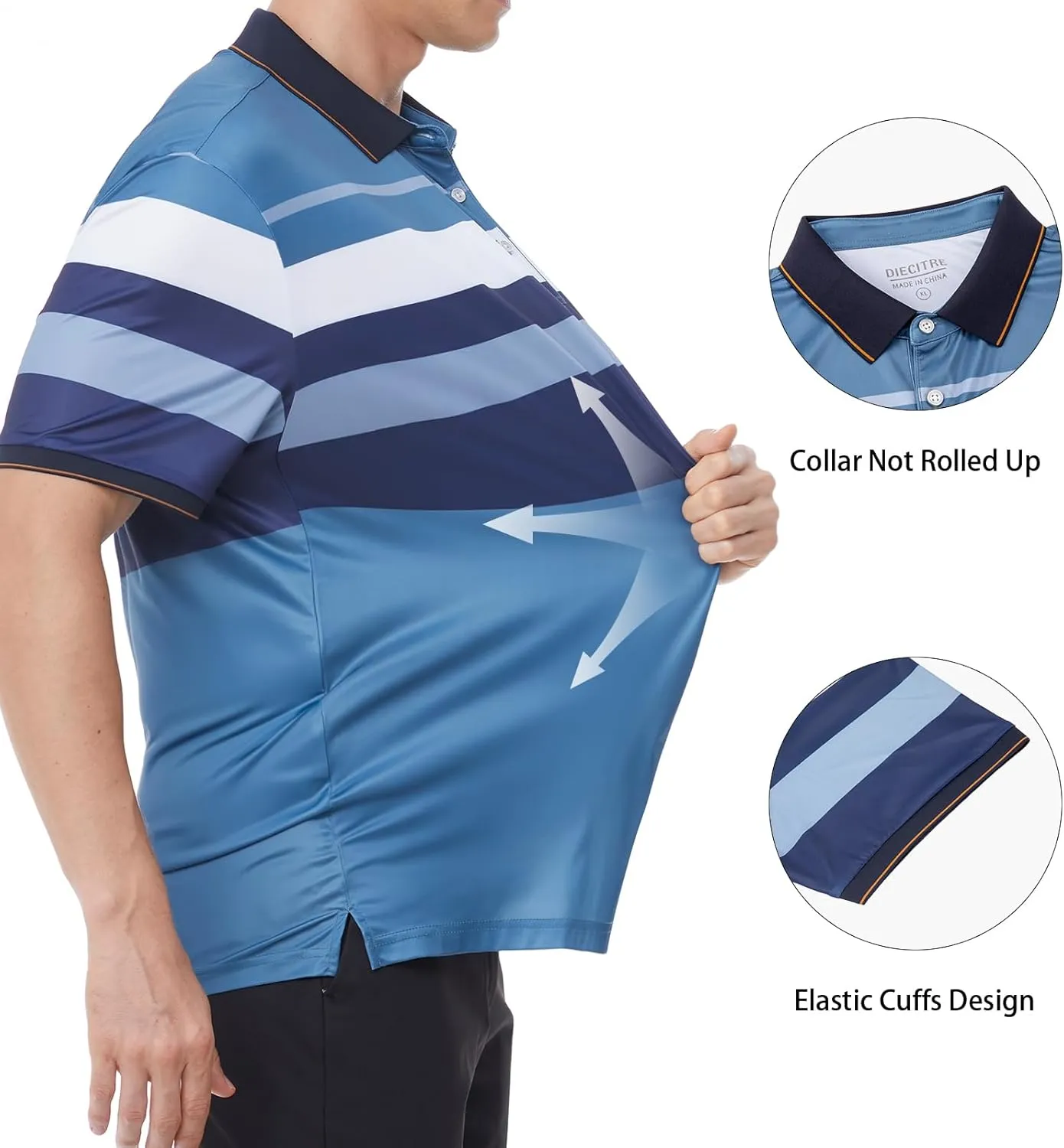 Mens Polo Shirts Short Sleeve Golf Shirt Moisture Wicking Dry Fit Casual Stylish Polo Shirt for Men