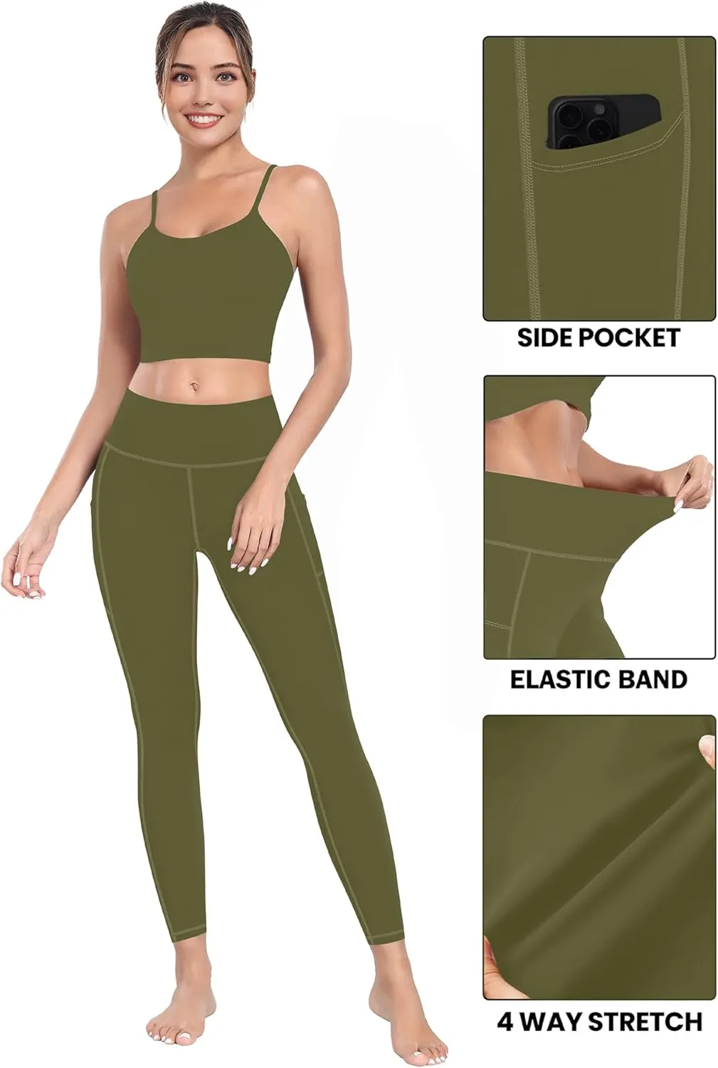 MIRITY High Waist Yoga Leggings with Pockets for Women - Buttery Soft Workout Stretchy Yoga Pants Pack of 1