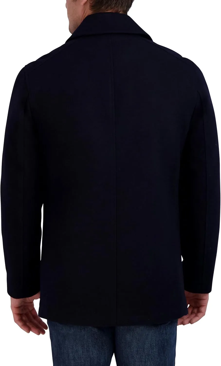 Nautica Men's Peacoat Wool Blend Double Breasted Winter Trench Coat