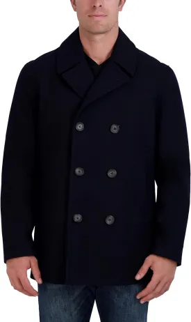 Nautica Men's Peacoat Wool Blend Double Breasted Winter Trench Coat