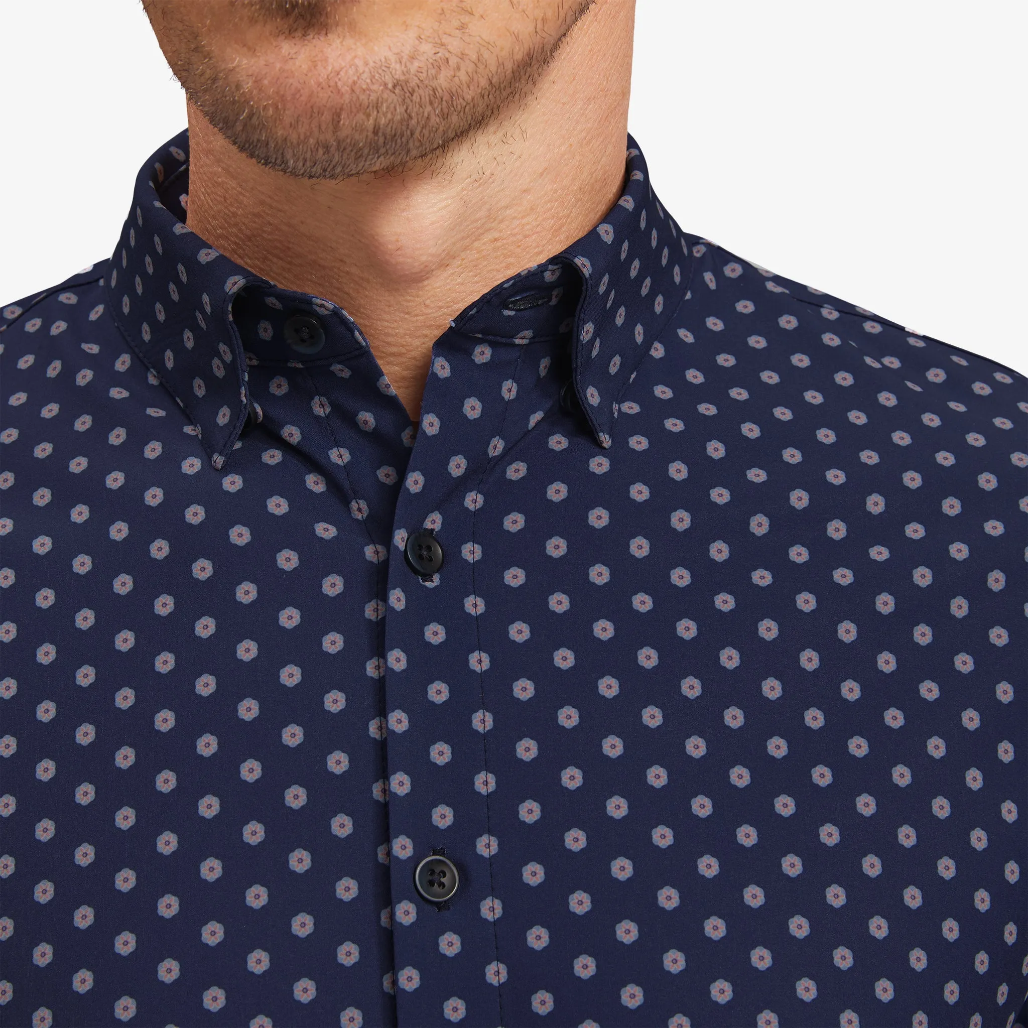 Navy Pink Floral Print