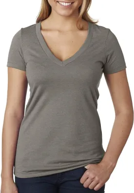 Next Level Baby Rib Knit Short Sleeve Deep V-Neck T-Shirt