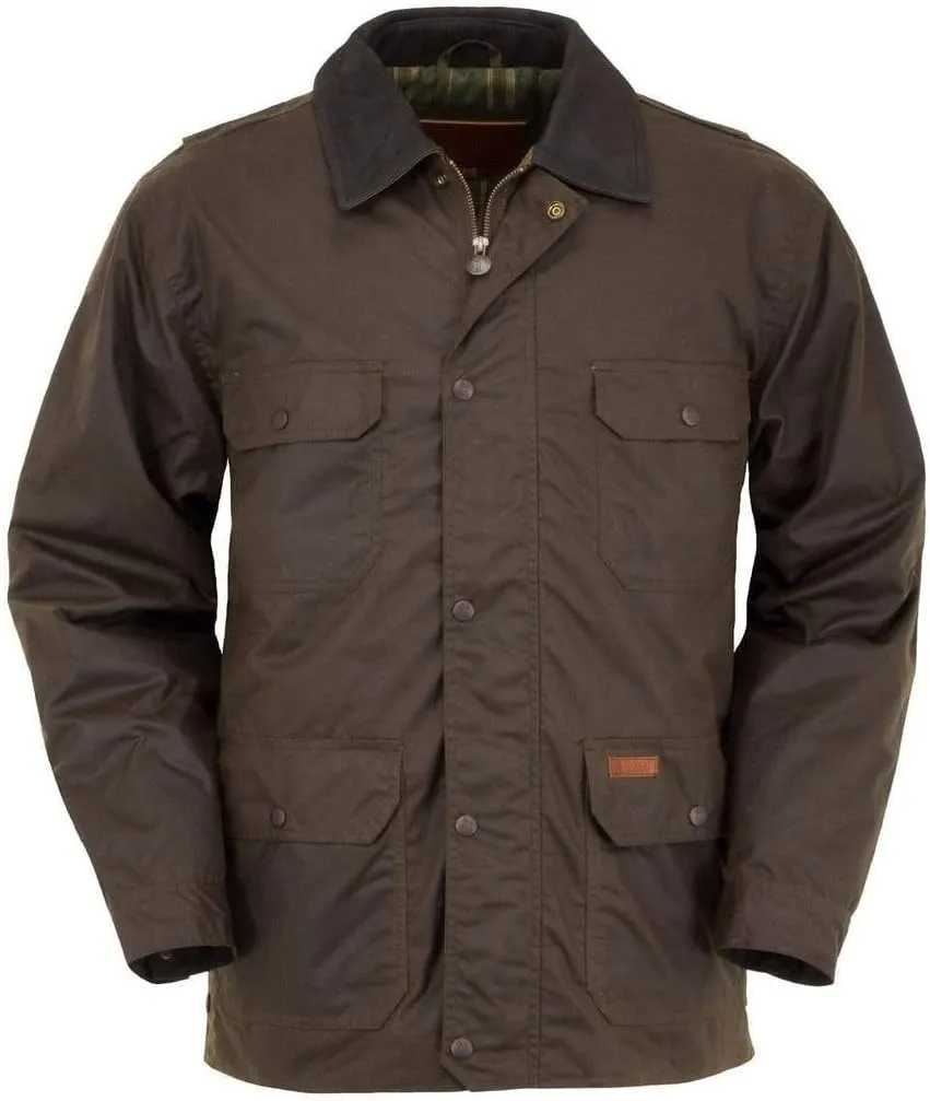 OUTBACK TRADING Men's 2146 Gidley Waterproof Breathable Fully Lined Cotton Oilskin Western Jacket