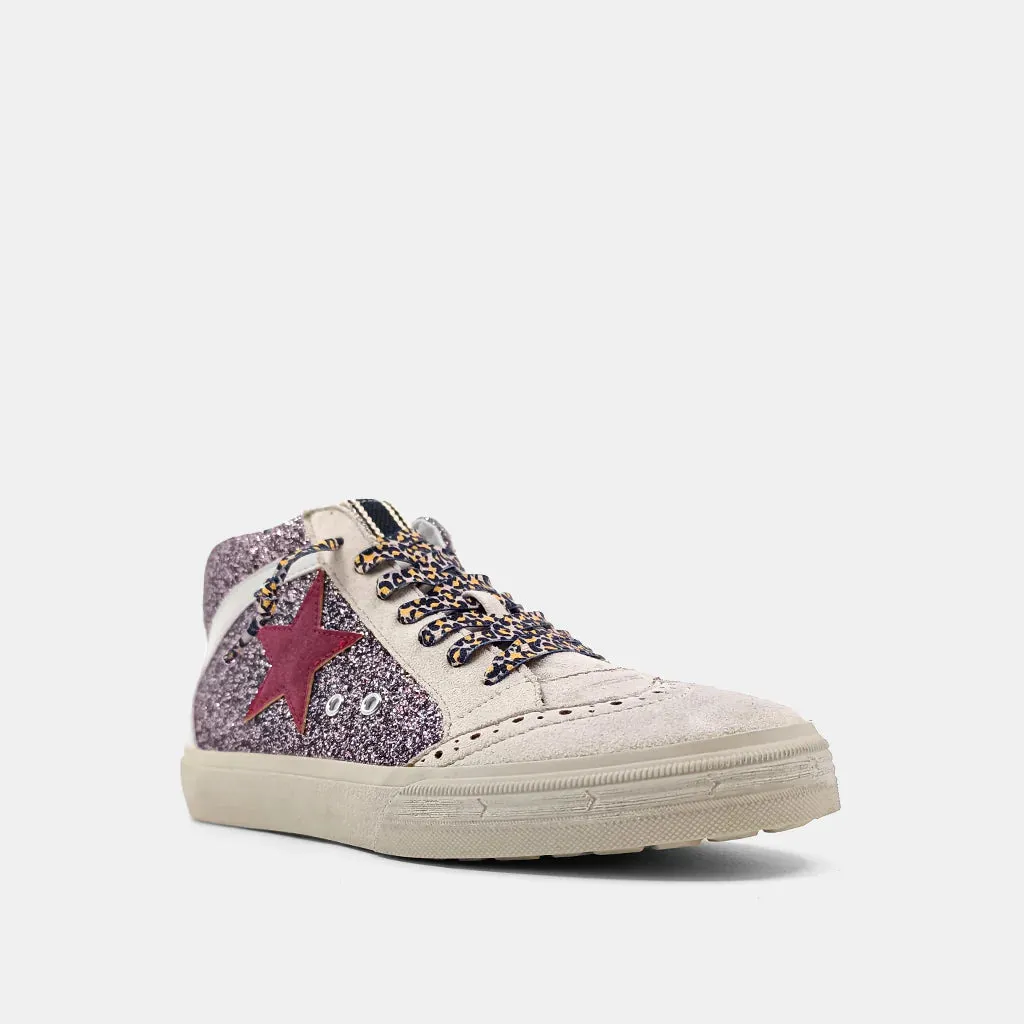Paulina Pewter Glitter High Top Sneakers