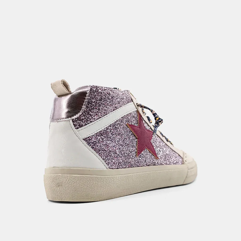 Paulina Pewter Glitter High Top Sneakers