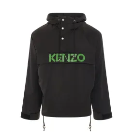 Printed Logo Windbreaker in Black