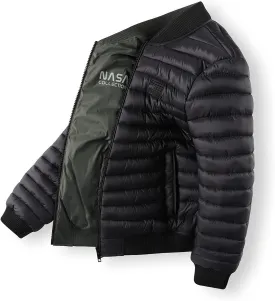 QLZ Boys Down Coat,Puffer Jacket,4-15 Years,Double-sided Wear,Camouflage