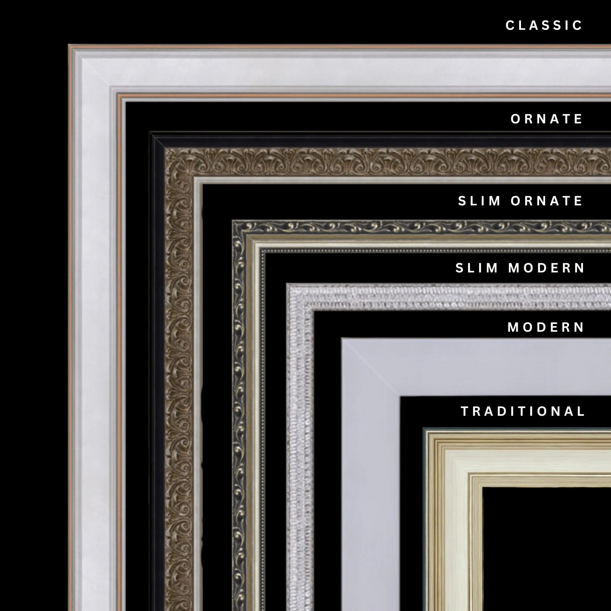 Silver 44x22 Picture Frame Ornate Traditional Classic Antique