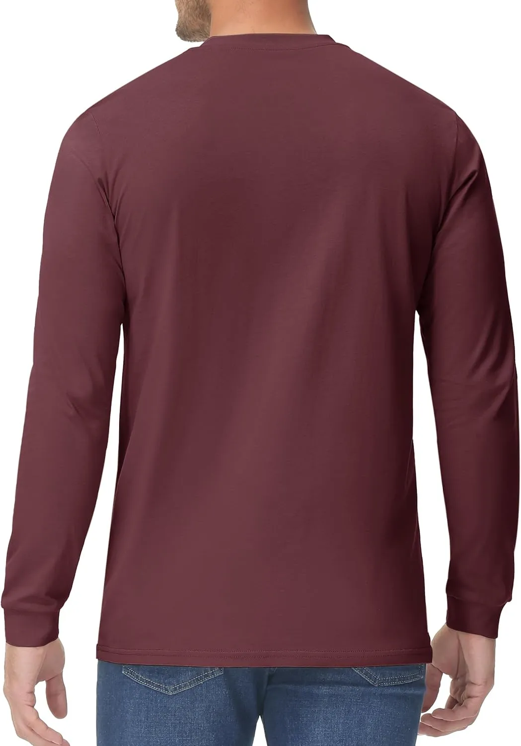 TACVASEN Men's Cotton Henley Shirts Long Slevee 3-Button with Pocket Moisture Wicking Casual Shirts