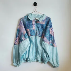 Vintage 90s Funky Print Windbreaker Jacket | Size 14