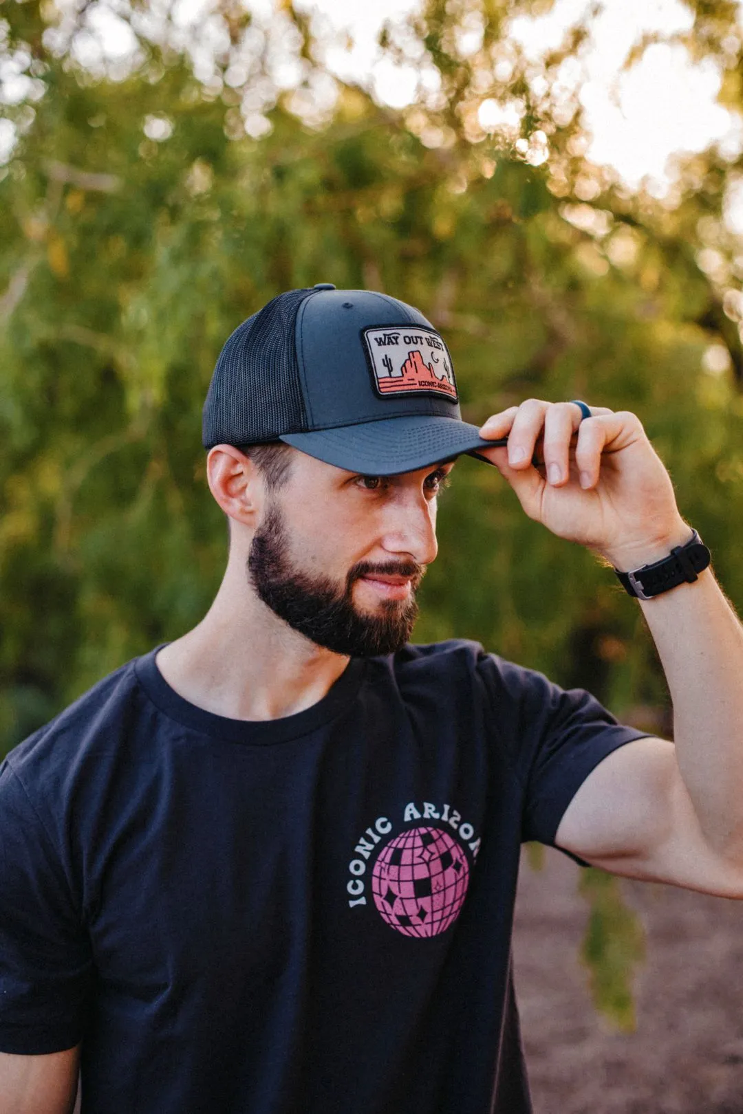 Way Out West Curved Trucker
