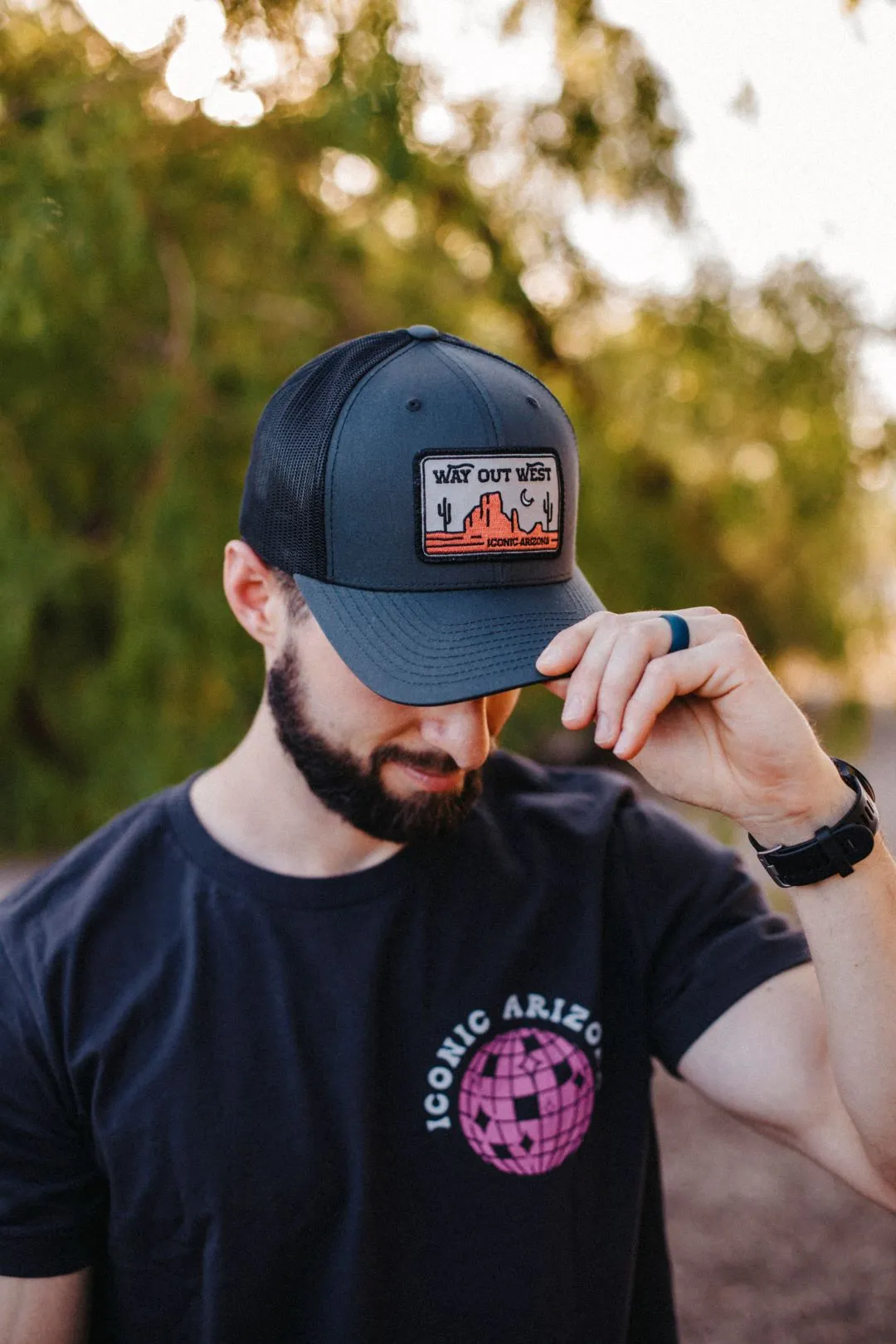 Way Out West Curved Trucker